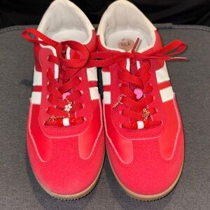 Madden Girl Red and White Sneakers with Charms